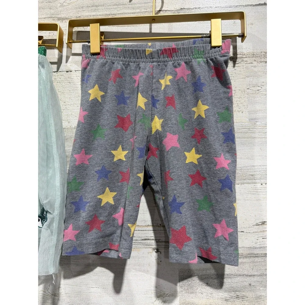 H&M Hanna Andersson Skirt Shorts Girls 6 Appliqué Sparkle Patches Stars EUC